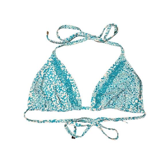 Michael Kors Women’s M/L Two-Piece Bikini Swimsuit Blue Beaded - Picture 2 of 9